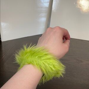 Slap Bracelet The Grinch Lime Green Furry Bracelet Cosplay Costume